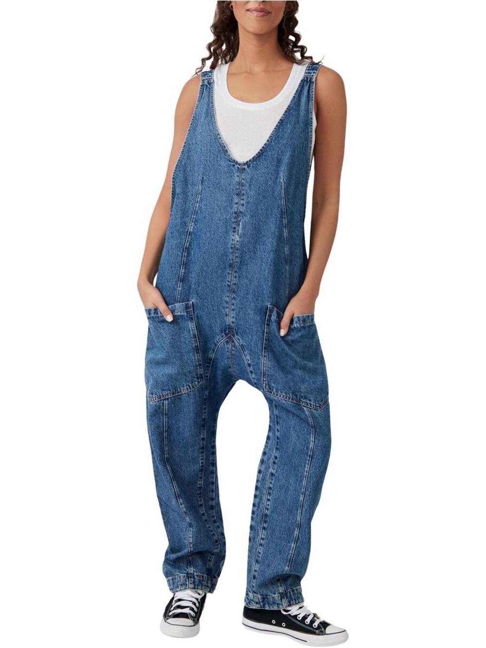 FREE PEOPLE NWOT HIGH ROLLER JUMPSUIT LARGE